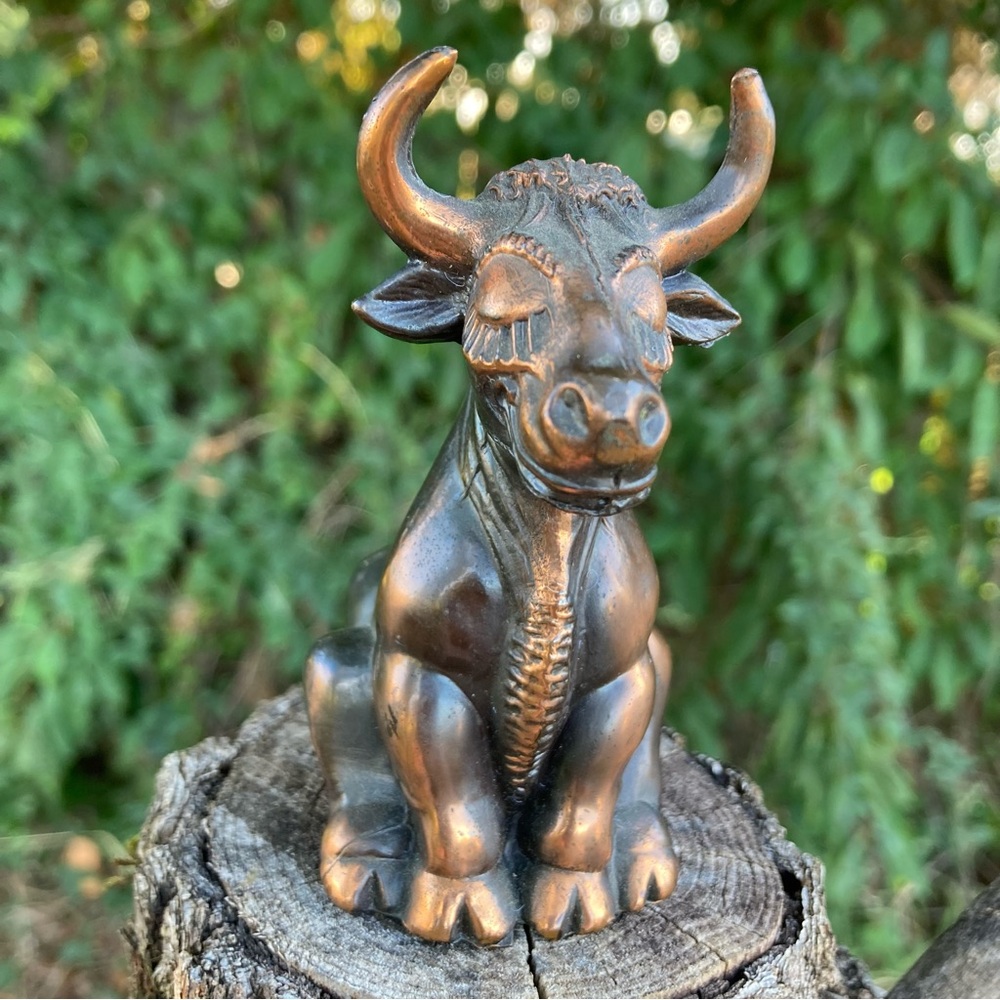 Vintage Metal Bull Sculpture